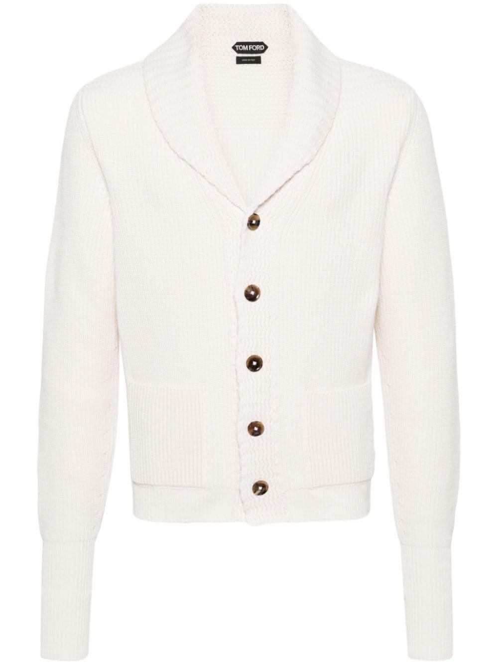 Chunky-knit Cashmere Cardigan In Neutrals Product Image