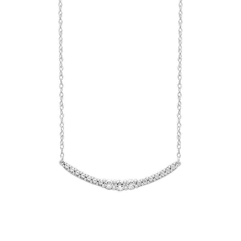 Love Always Sterling Silver Lab-Created White Sapphire Festoon Necklace, Womens Product Image