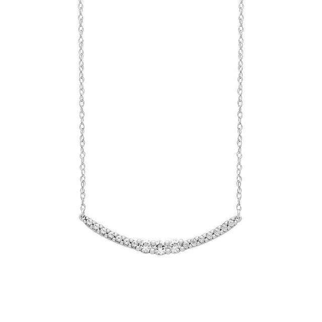 Love Always Sterling Silver Lab-Created White Sapphire Festoon Necklace, Womens Product Image