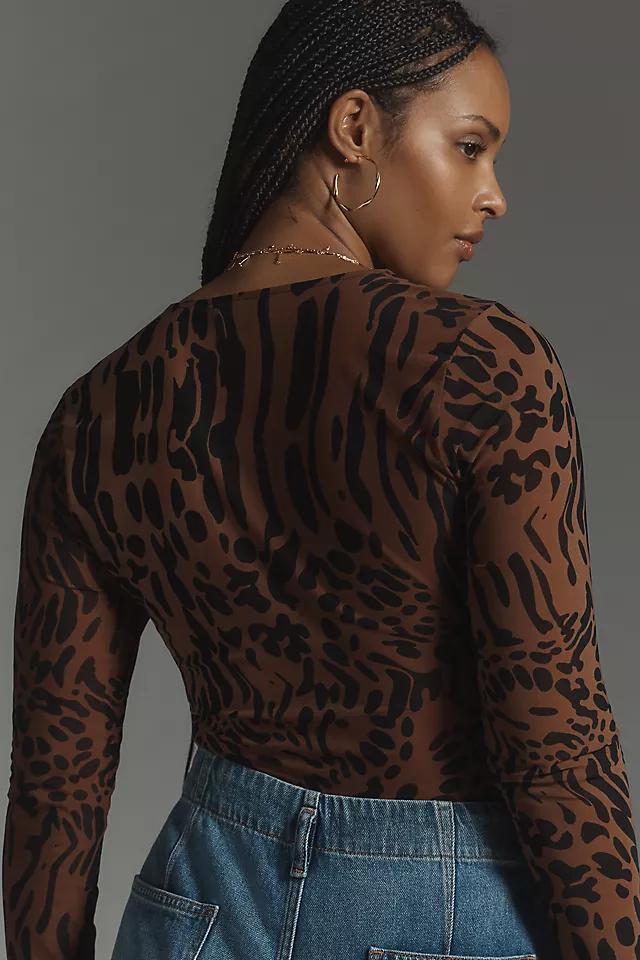 Good American Mesh Leopard Bodysuit Product Image