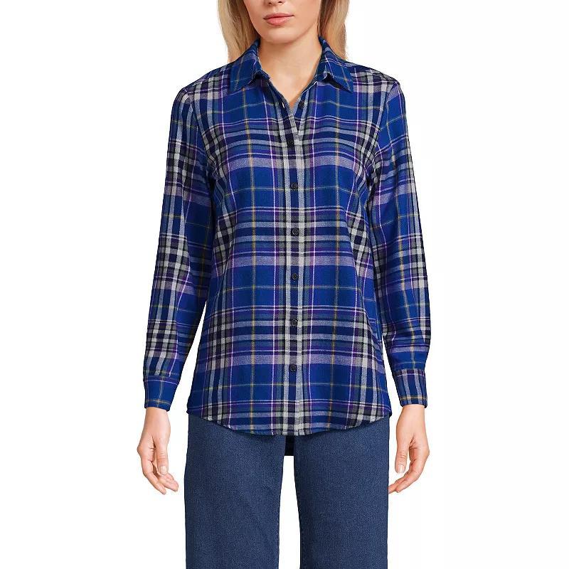 Womens Lands End Flannel Boyfriend Shirt Product Image