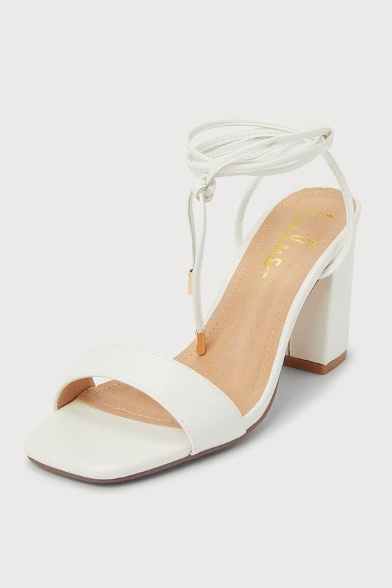 Zoyana White Lace-Up High Heel Sandals product image