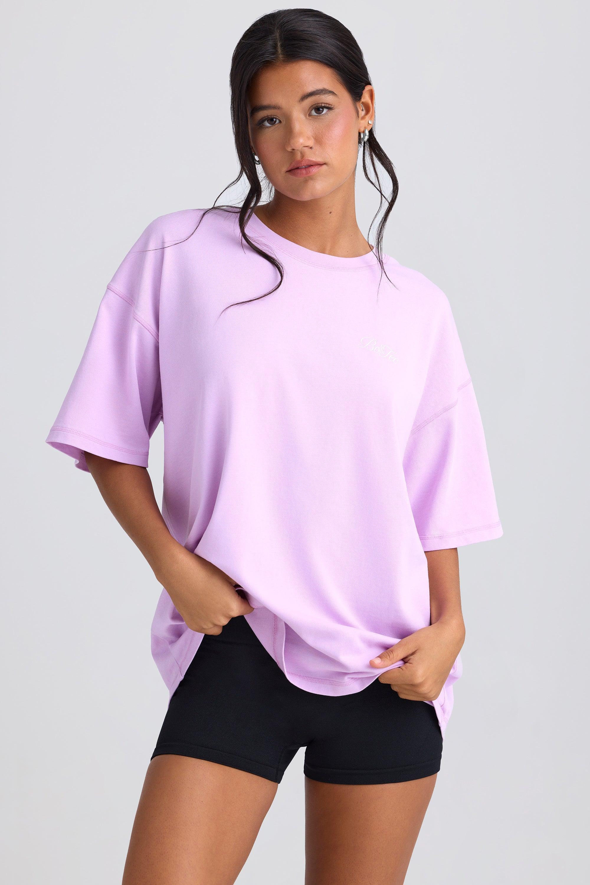 Oversized Short-Sleeve T-Shirt in Violet Pink Product Image