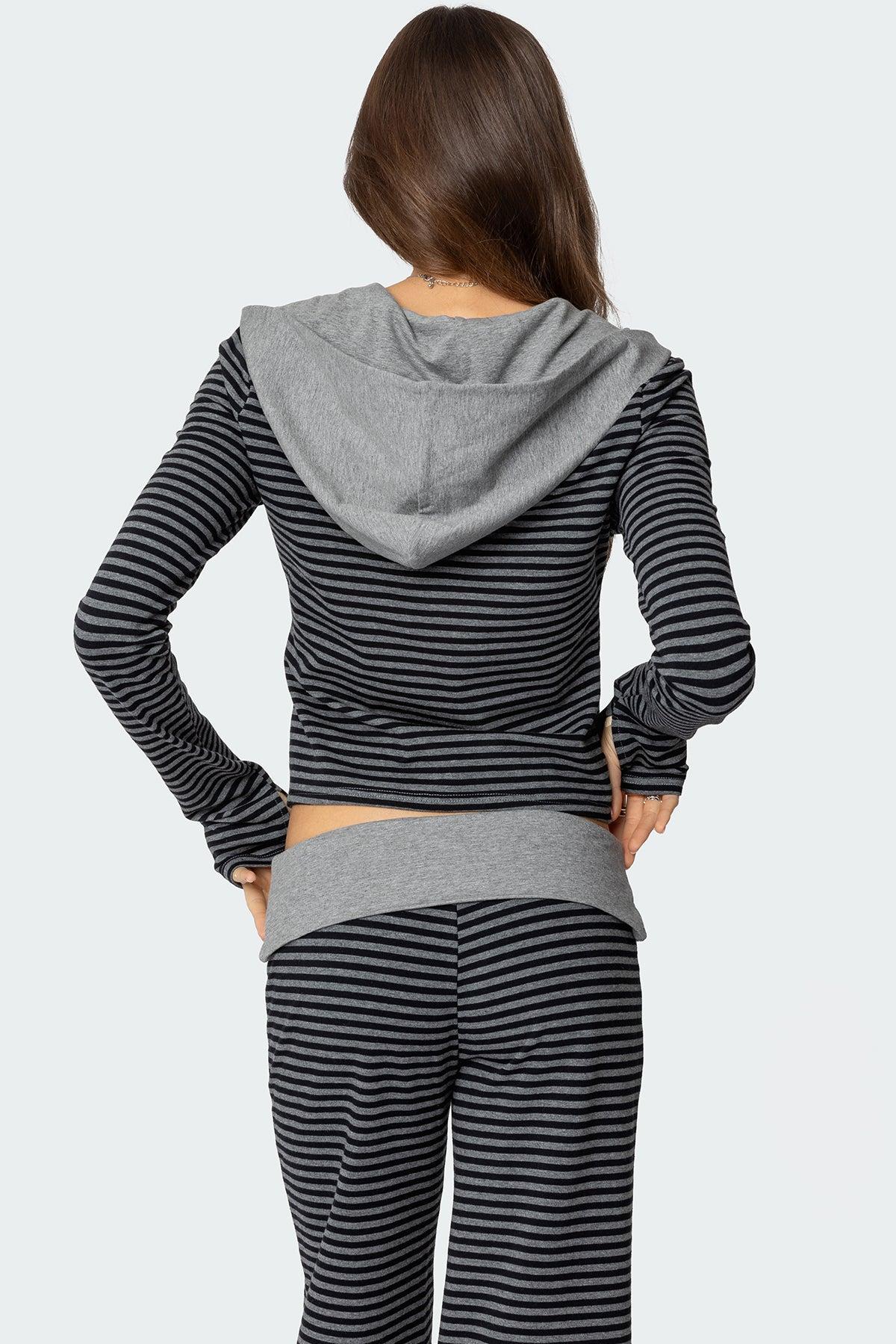 Meggy Striped Fold Over Pants Product Image