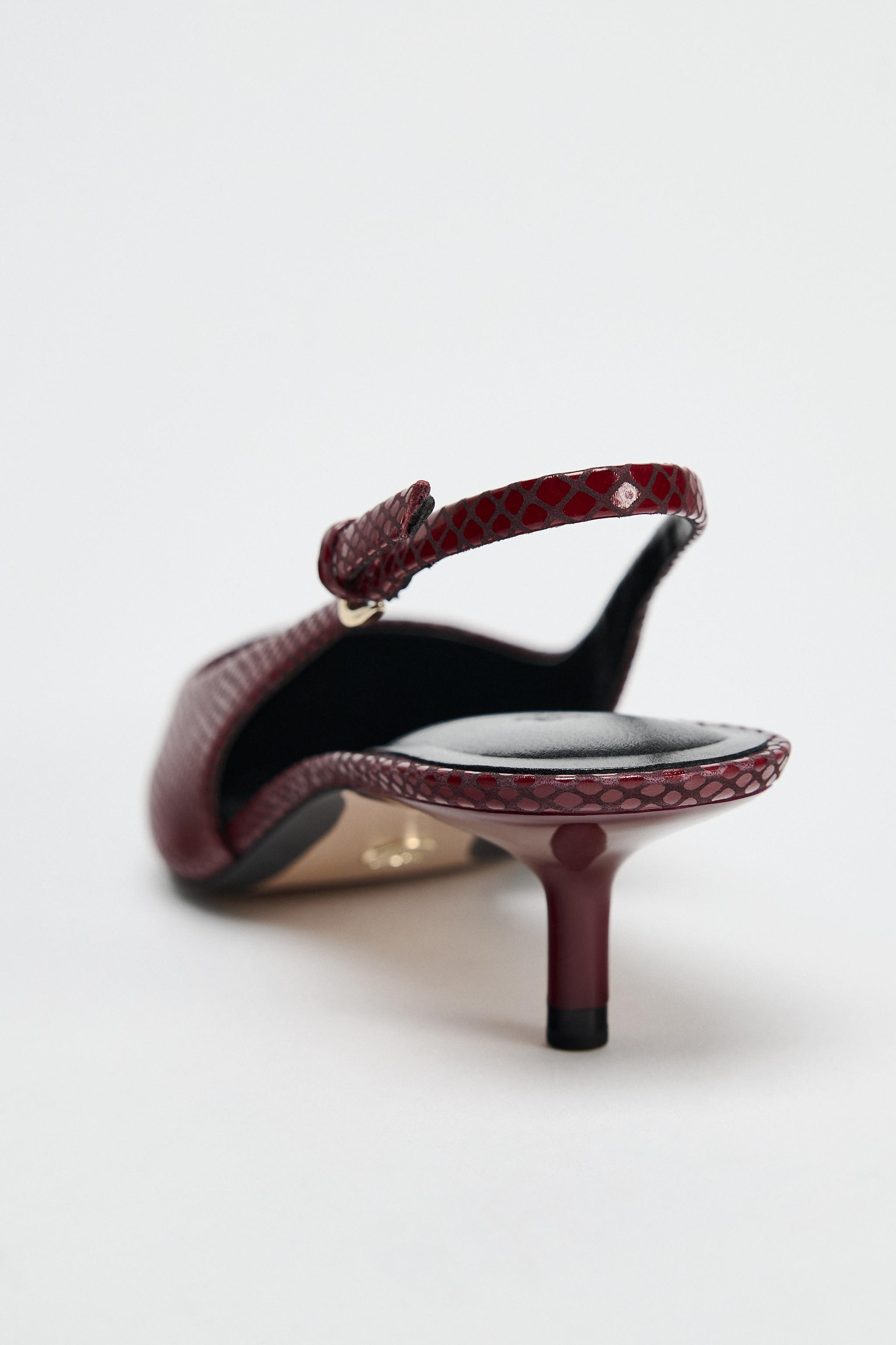 EMBOSSED LEATHER SLINGBACK HEELS LIMITED EDITION Product Image