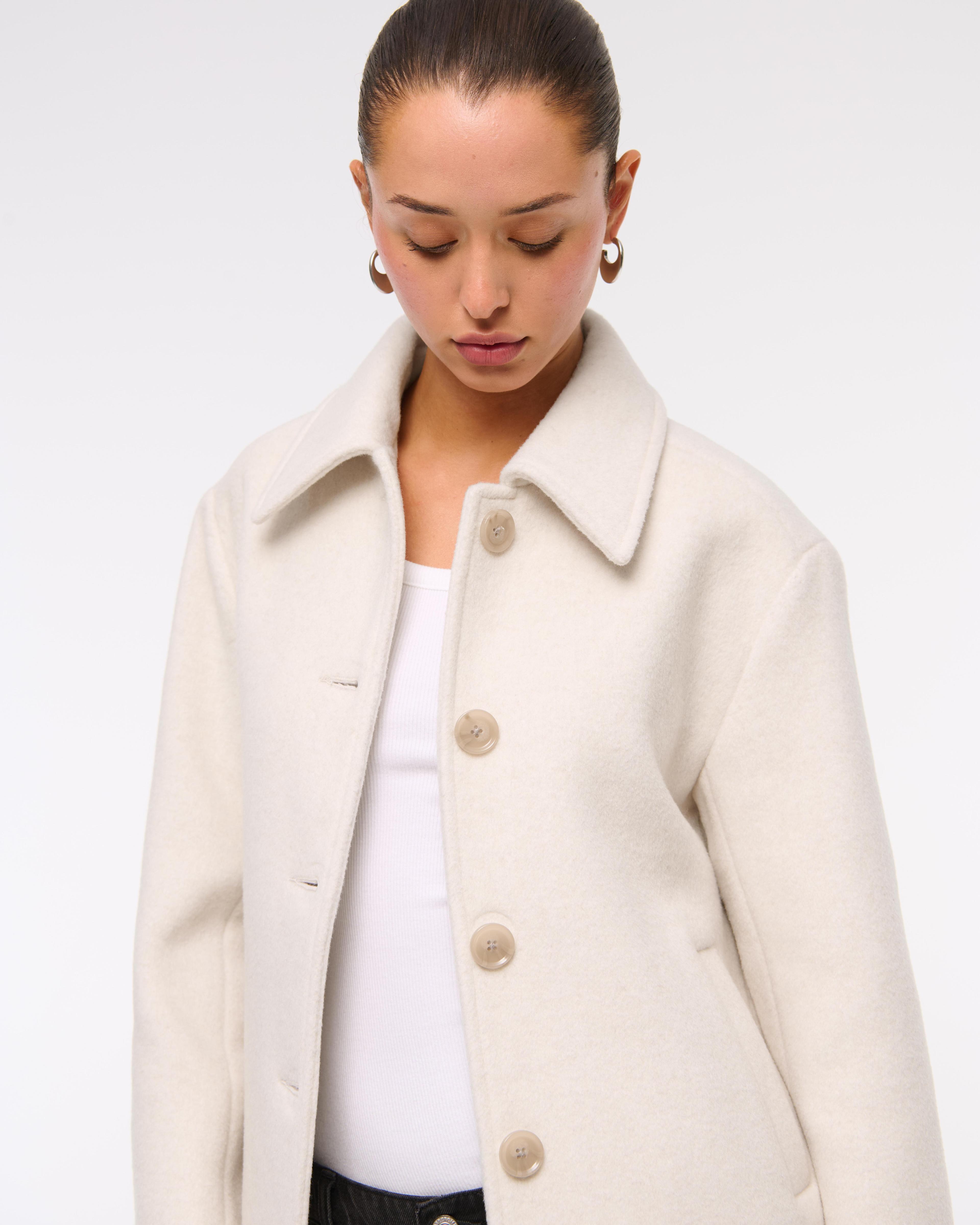 Wool-Blend Short Coat Product Image