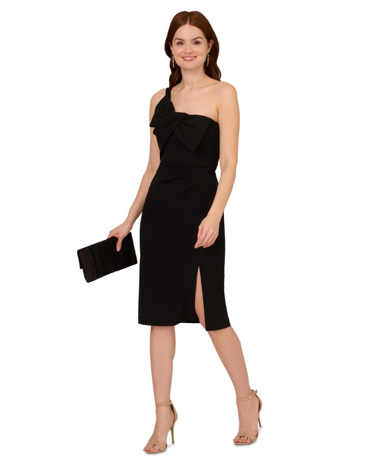 Adrianna Papell Womens Bow-Front One-Shoulder Dress product image