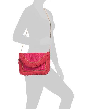 Beaded Fringe Clutch With Crossbody Strap for Women Product Image