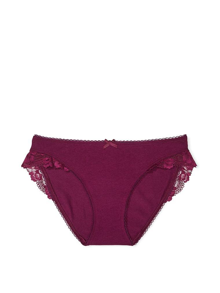 Stretch Cotton Lace-Trim Bikini Panty Product Image