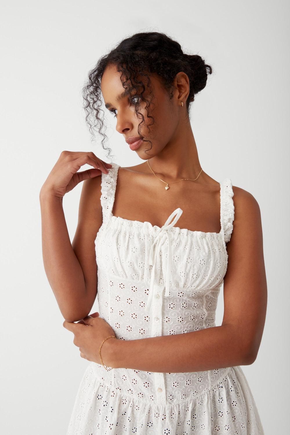 Christabelle Eyelet Maxi Dress - Angel's Wing Product Image