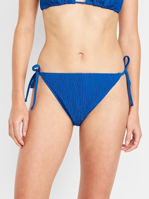 Mid-Rise String Bikini Swim Bottoms Product Image