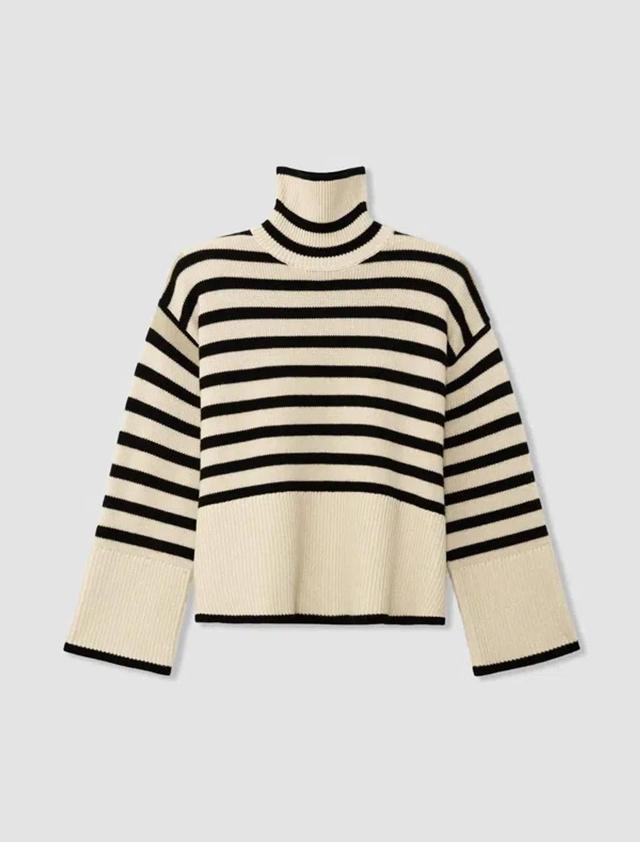 Striped Sweater In Beige,black Product Image