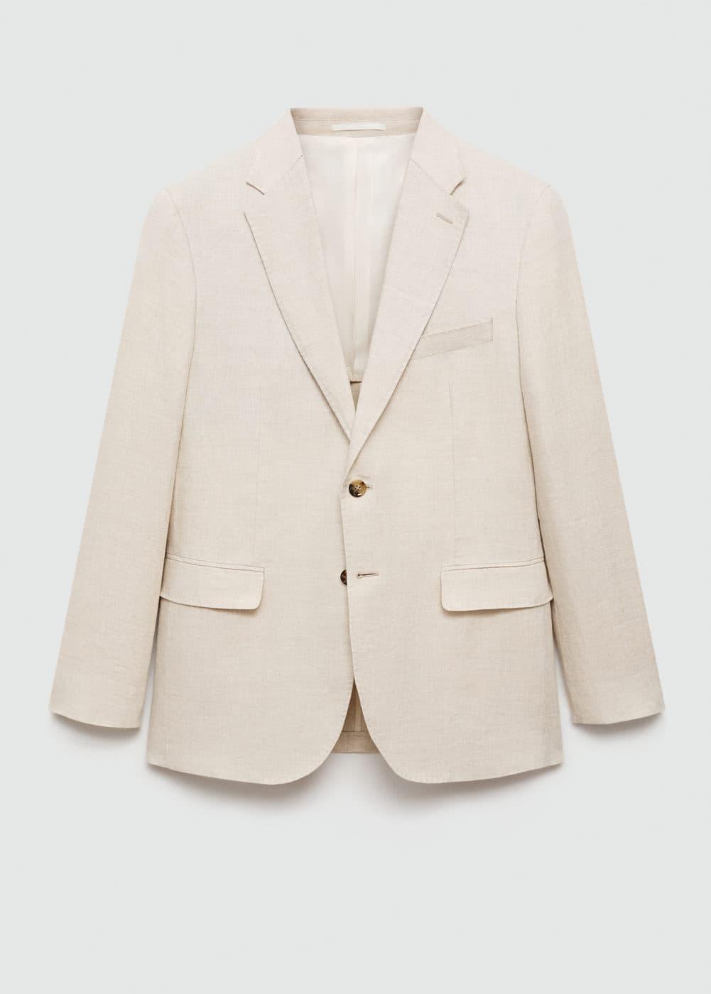 Mango Mens Linen Slim-Fit Suit Blazer Product Image