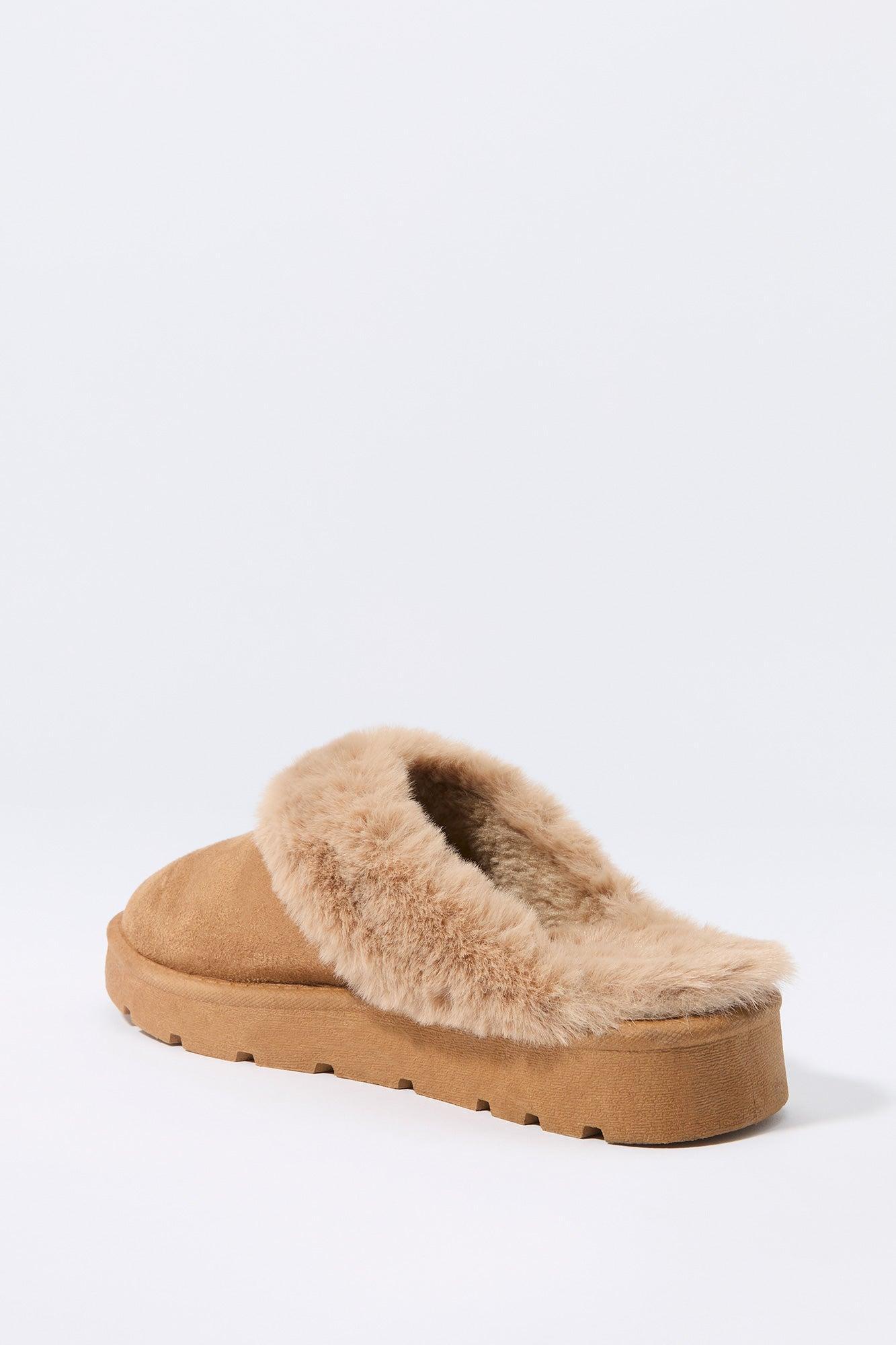 Faux Fur Collared Slipper Bootie Female Product Image