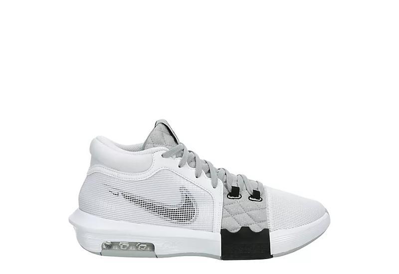 Nike Mens LeBron James Nike LeBron Witness VIII - Mens Basketball Shoes White/Black/Grey Product Image