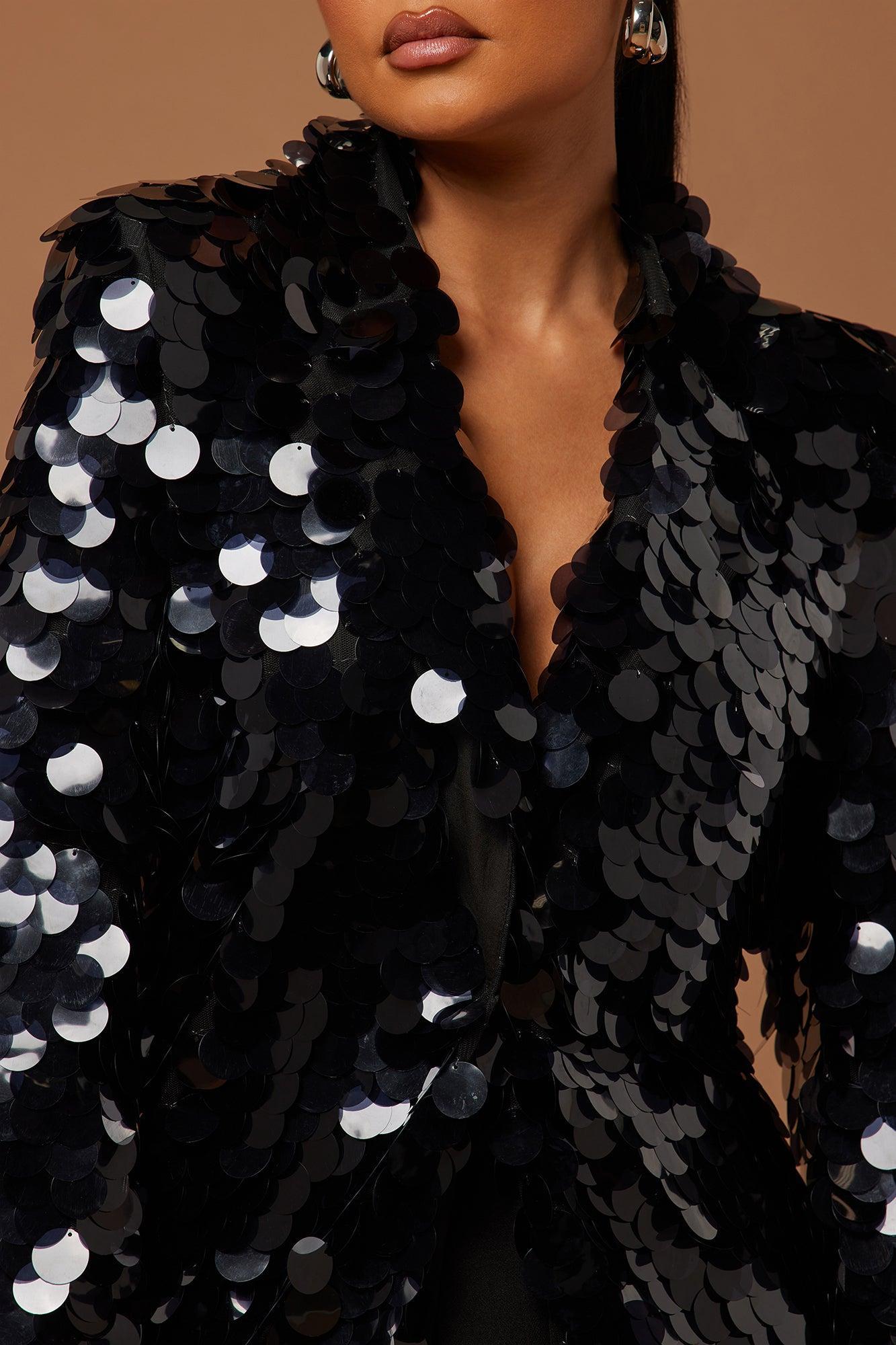 Gianna Payette Sequin Blazer - Black Product Image