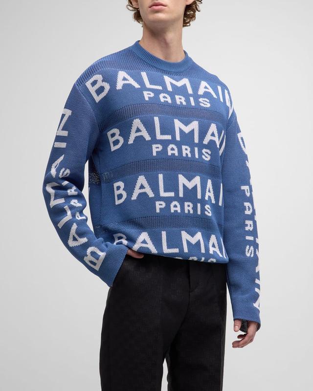 Mens Balmain Knit Crewneck Sweater Product Image