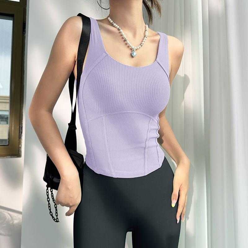 Plain Open Back Sports Tank Top Product Image