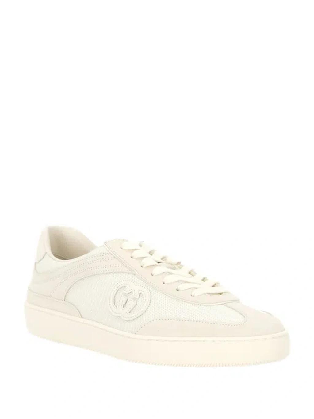 GUCCI Beige Lace Up Sneakers Product Image