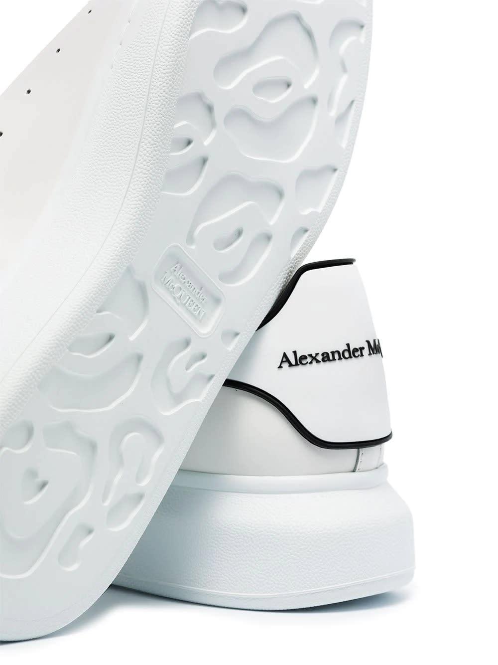 Oversized Raised-sole Leather Trainers In White Product Image