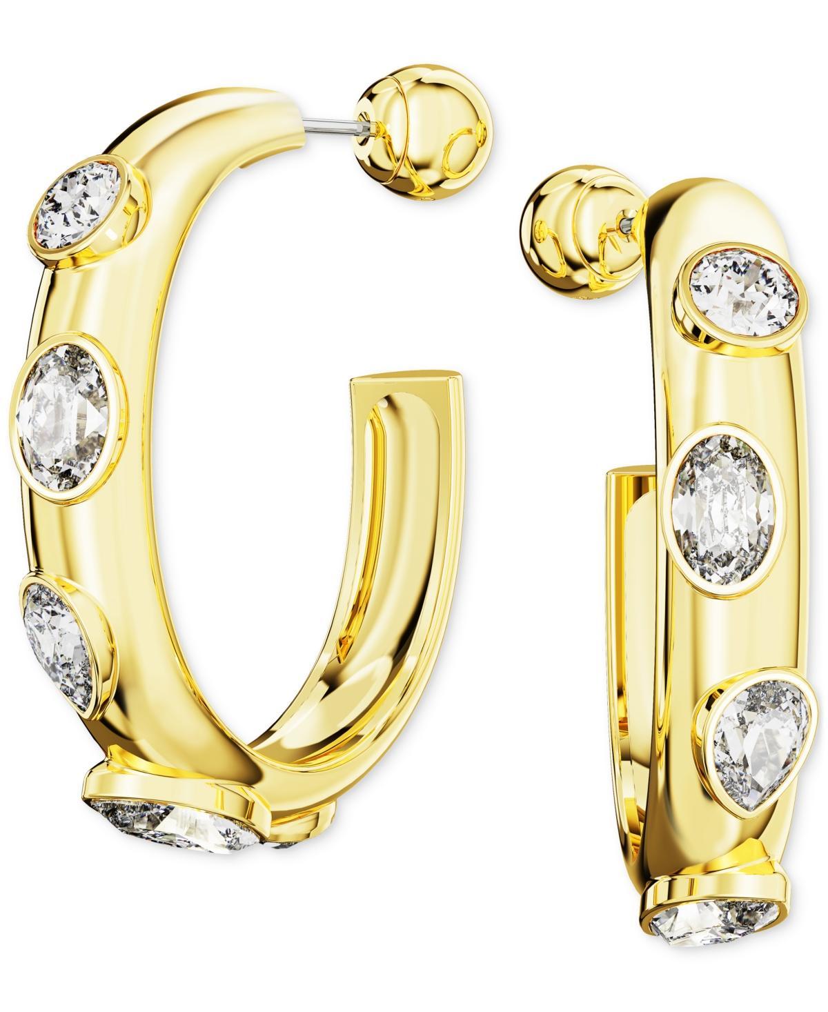 Womens Dextera Goldtone & Crystal Mixed Cuts Hoop Earrings Product Image