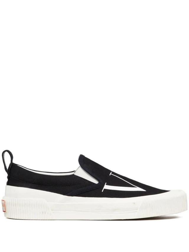 Vltn Slip-on Cotton Sneakers In Black Product Image