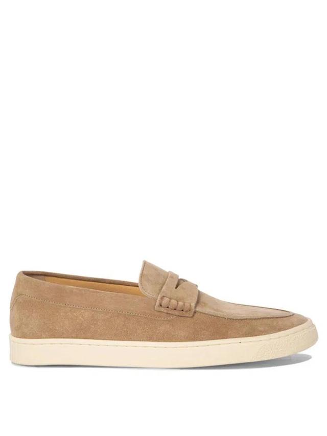 Suede Loafers In Beige Product Image