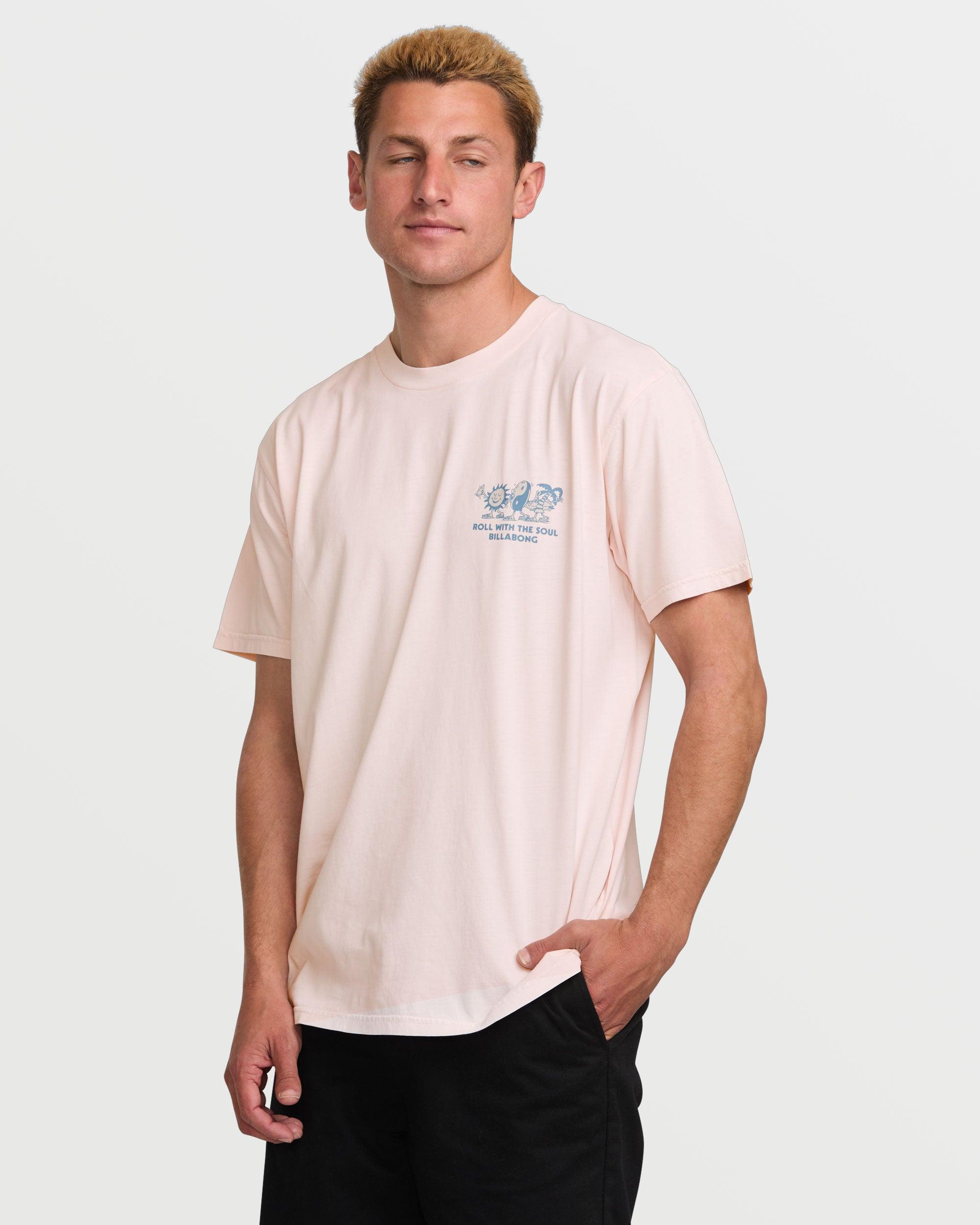 Roll Premium Wave Wash Short Sleeve Tee - Light Pink Male Product Image