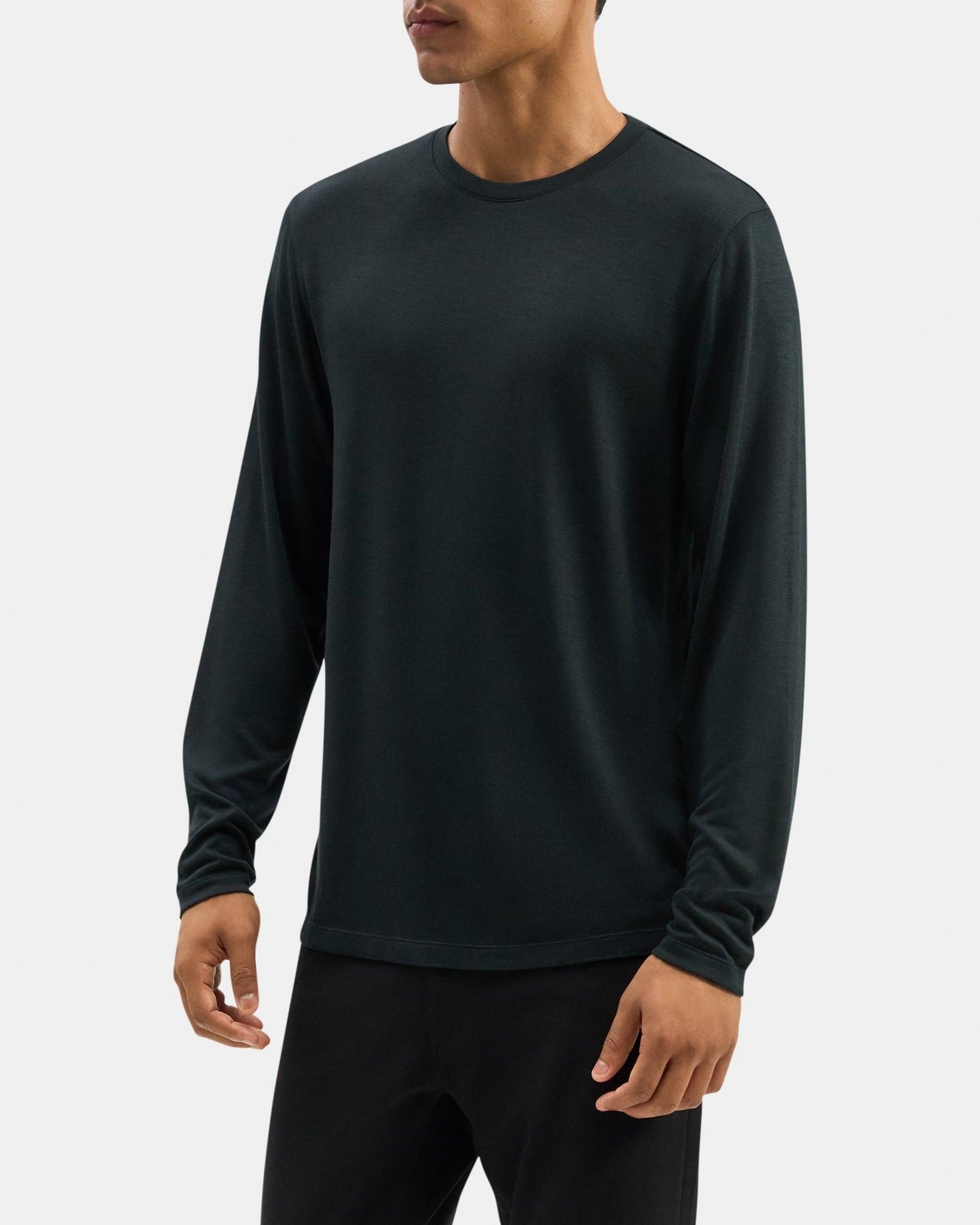 Crewneck Long-Sleeve Tee in Modal Blend Jersey Product Image