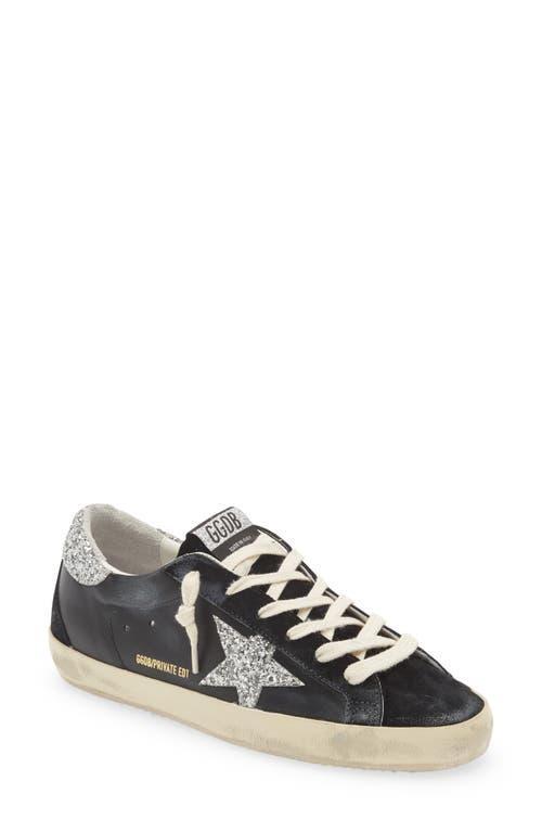 GOLDEN GOOSE Super-star Low Top Sneaker In Black Silver Antique Pink Product Image