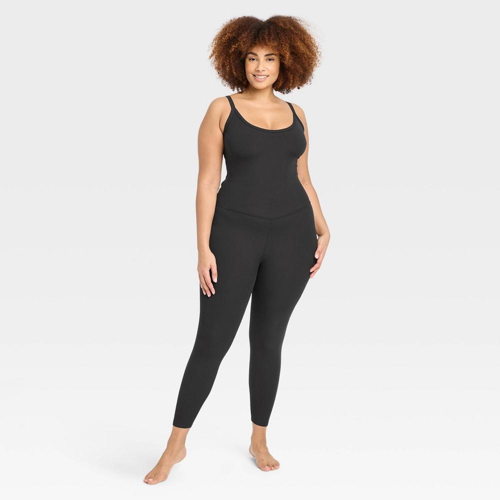 Womens Rib Full Length Bodysuit - All In Motion Black 2X Product Image