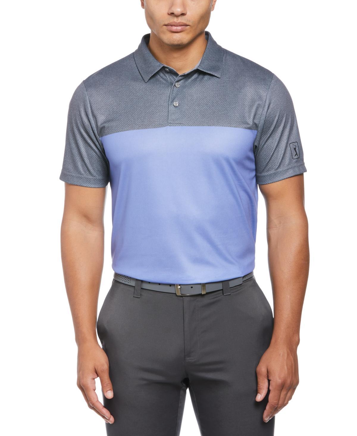 Pga Tour Mens Airflux Birdseye Block Print Short-Sleeve Golf Polo Shirt Product Image