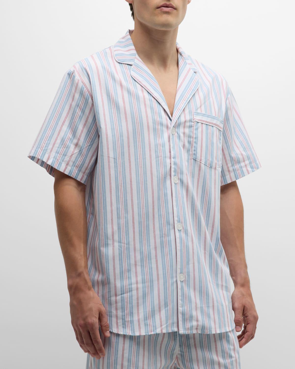 Mens Cotton Stripe Short Pajama Set Product Image