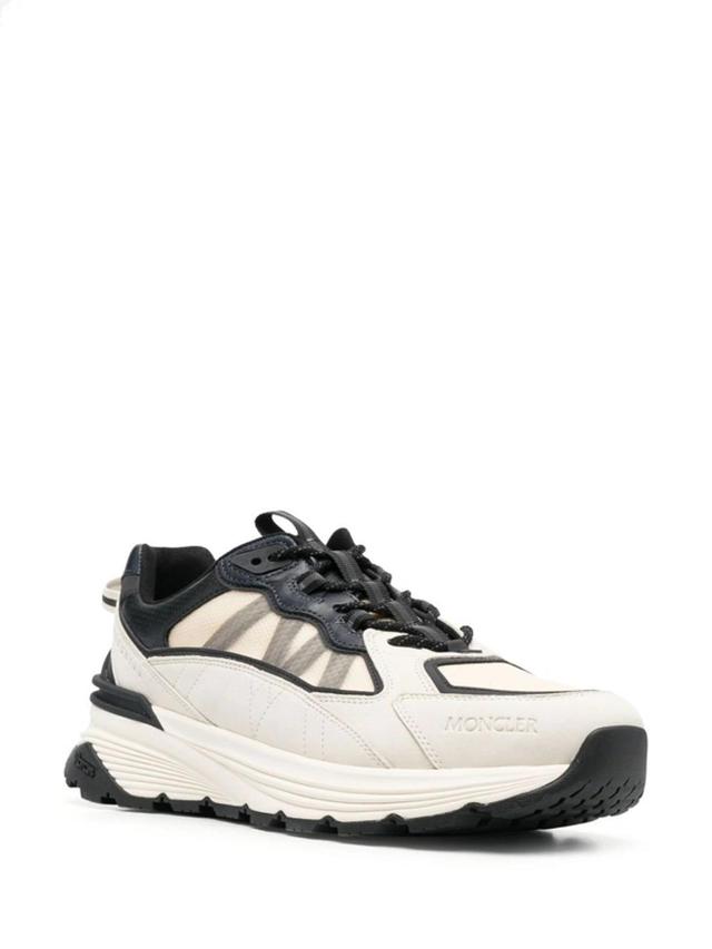 Lite Runner Leather-trimmed Sneakers In White Grey Black Product Image