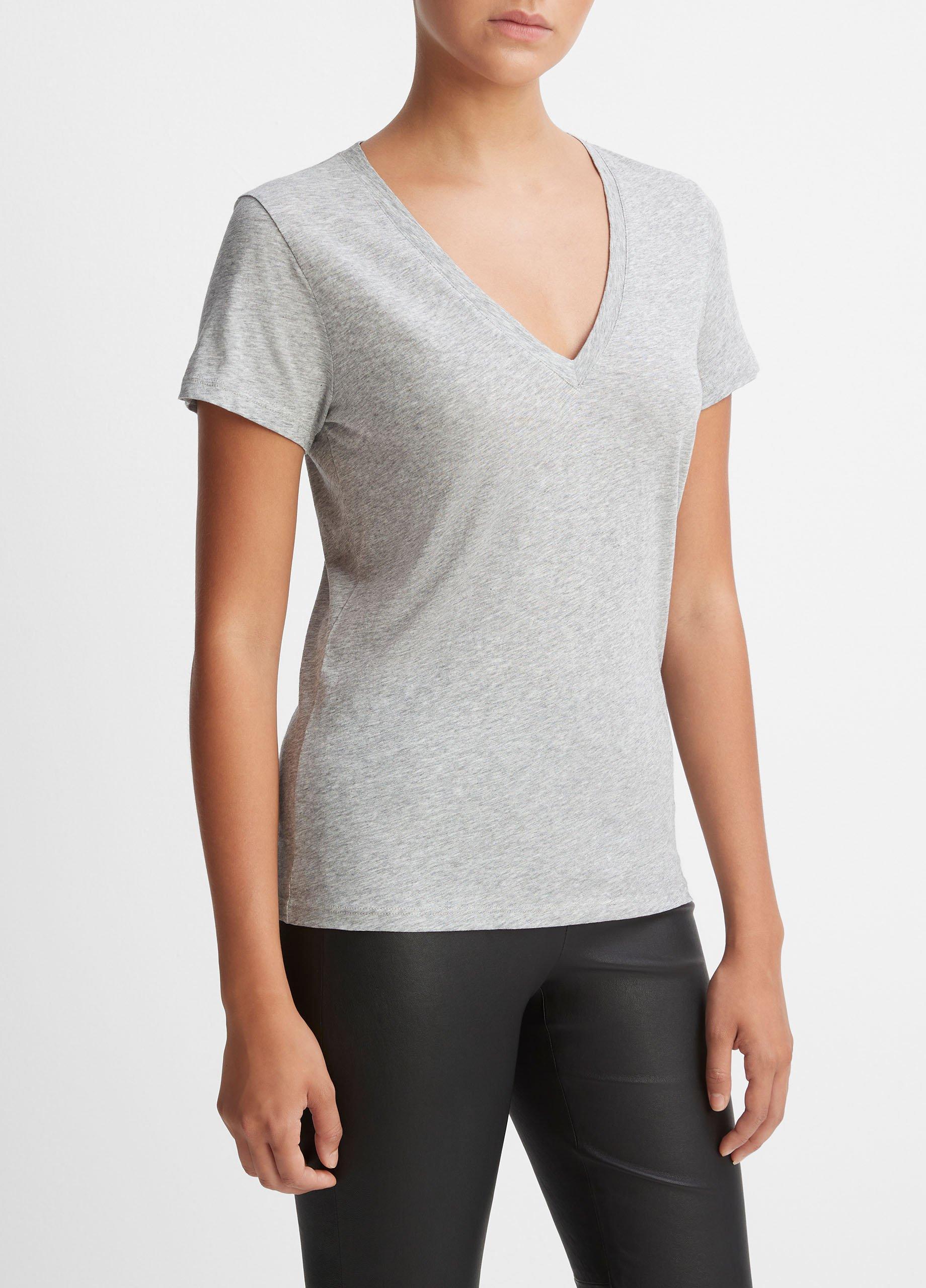 Essential Pima Cotton V-Neck T-Shirt Product Image