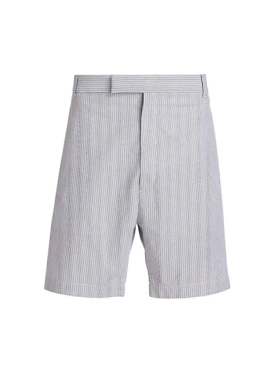 Mens Pinstriped Cotton Shorts Product Image