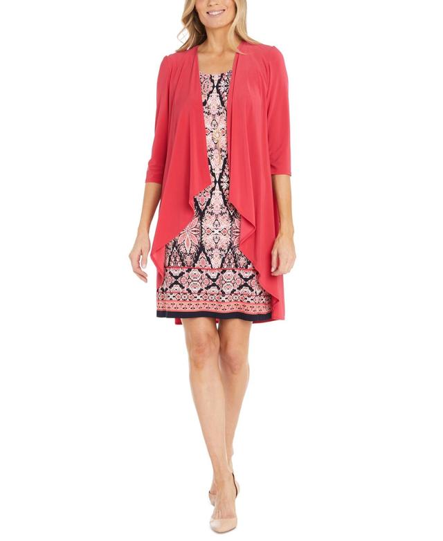 R & M Richards Womens 2-Pc. Jacket & Necklace Dress Product Image