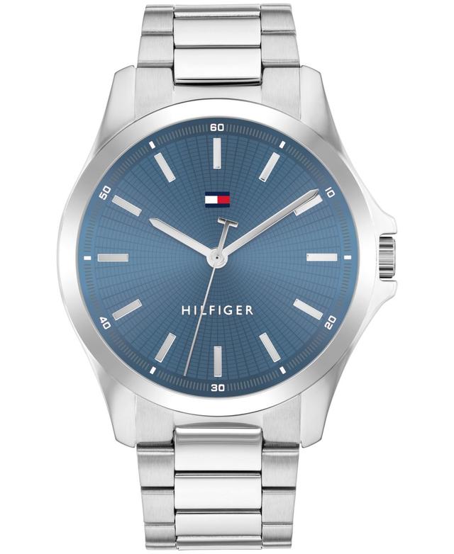 Tommy Hilfiger Mens Quartz Silver-Tone Stainless Steel Bracelet Watch 42mm - Silver Product Image