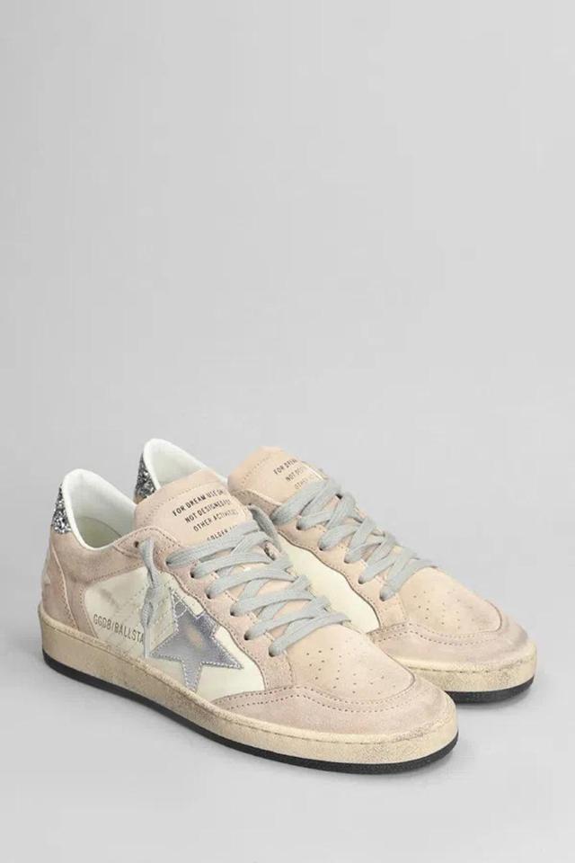 GOLDEN GOOSE Ballstar Leather Sneakers In Beige Product Image