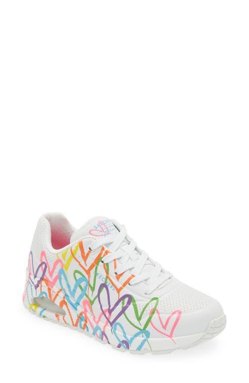 Skechers Street Womens Uno - Highlight Love Casual Sneakers from Finish Line - White Product Image