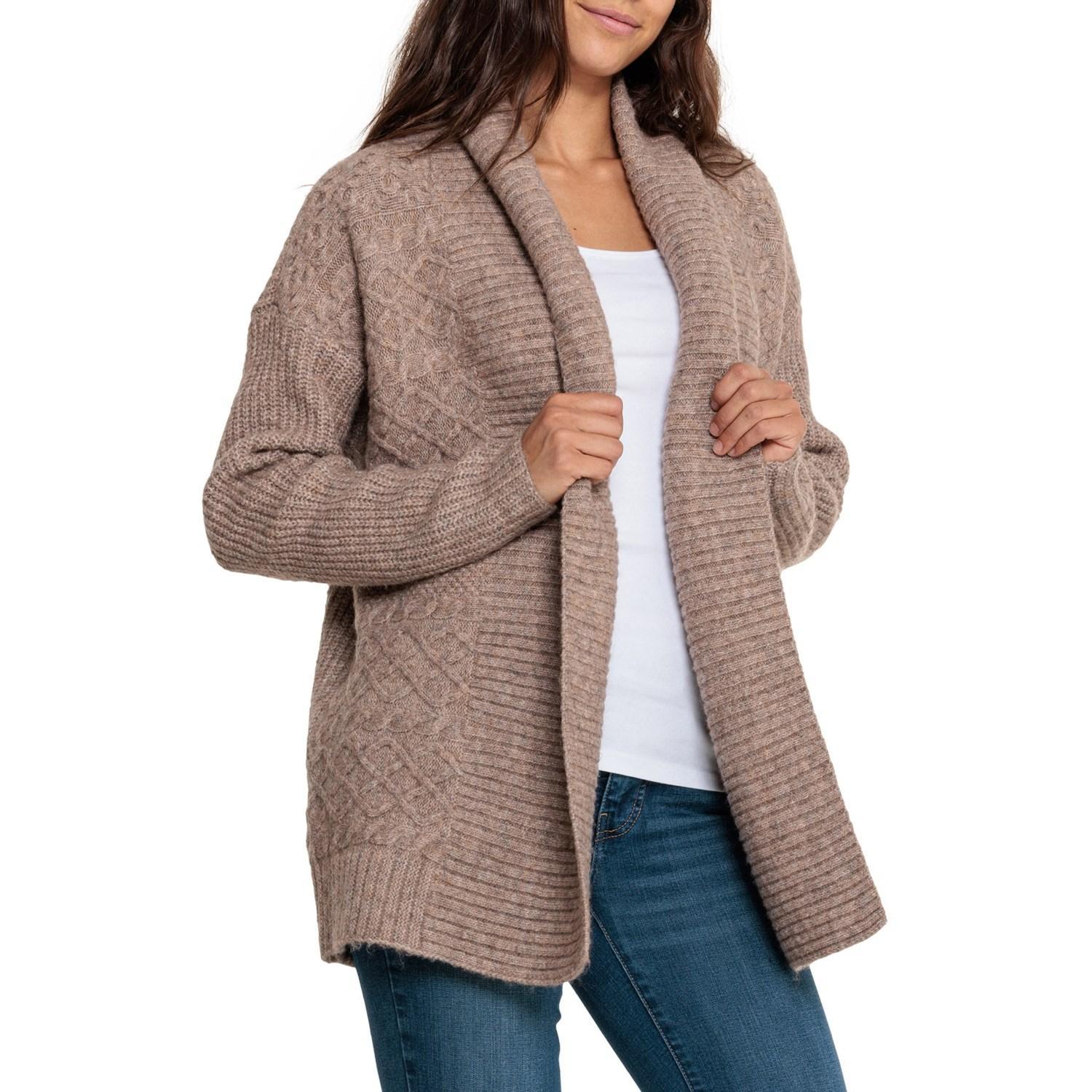 Frye Mixed Cable Stitch Oversized Cardigan Sweater - Open Front Product Image