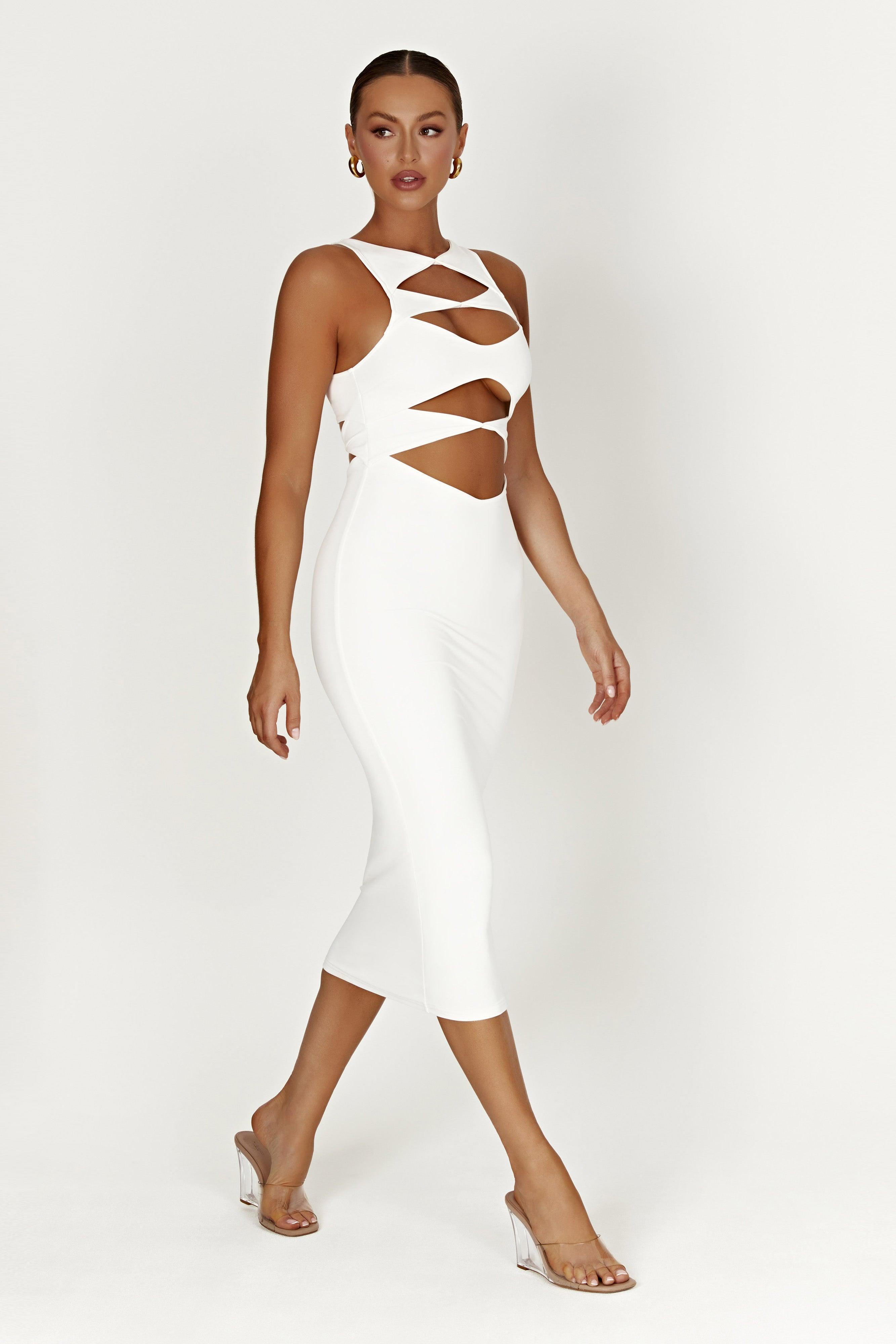 Chloe Cut Out Maxi Dress - White Product Image