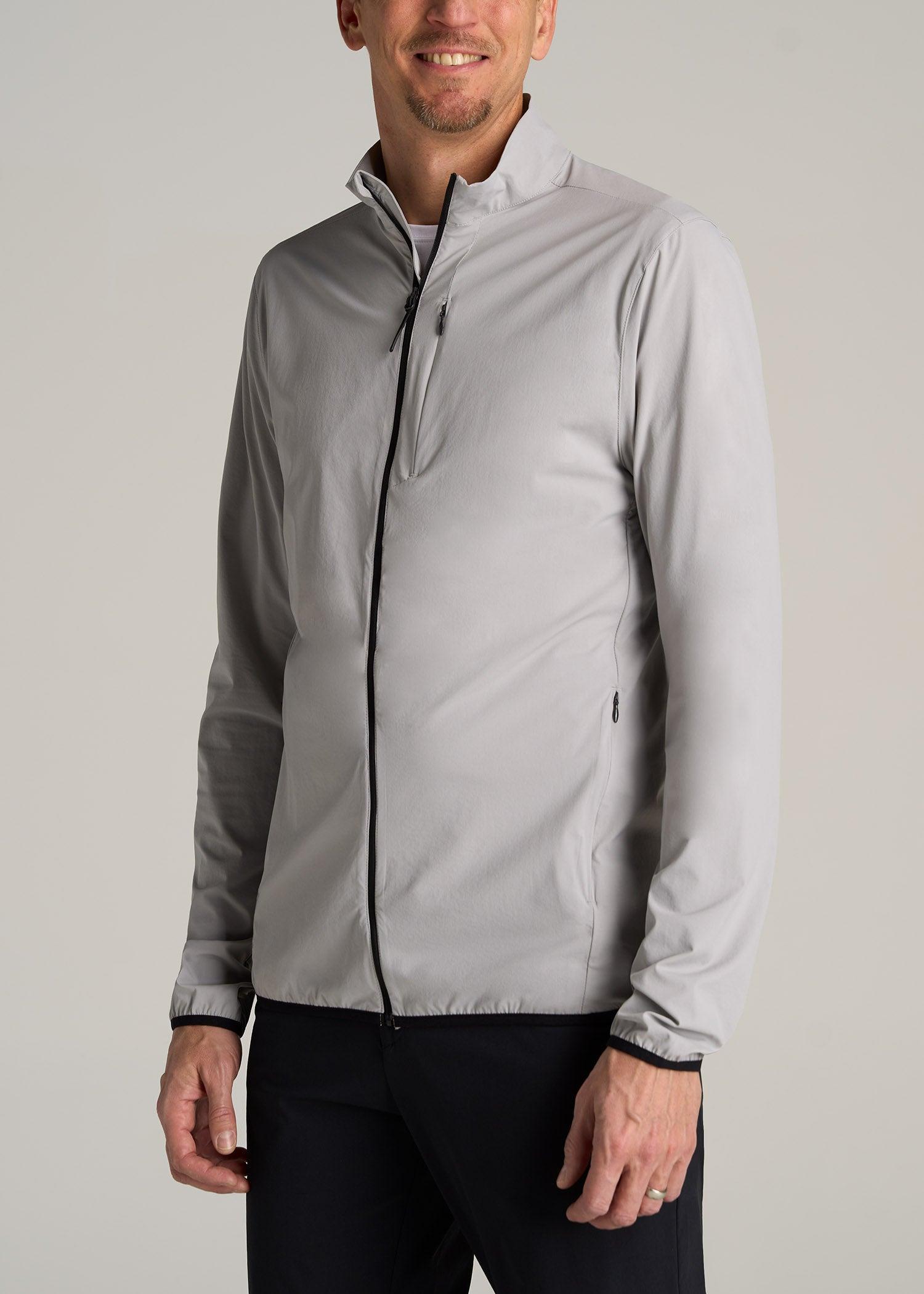 Tall Men's Softshell Jacket for Outdoor Training in Light Grey Male Product Image