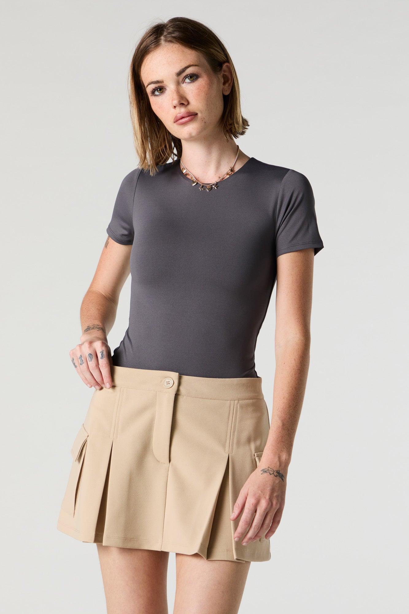 Crepe Pleated Cargo Skort Female Product Image