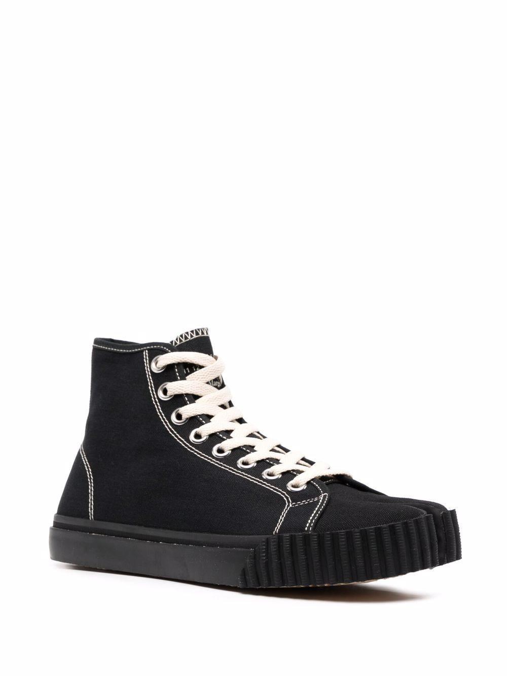 Tabi High-top Cotton Sneakers In Black Product Image