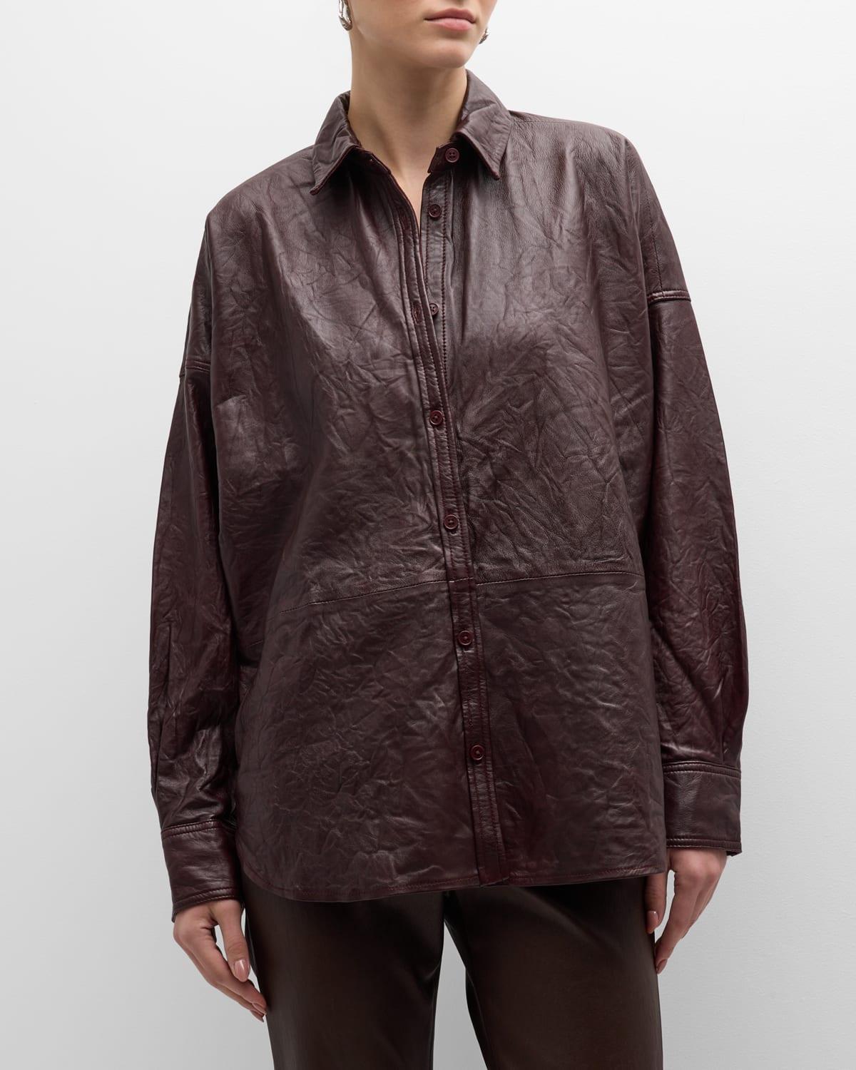 Tamara Crinkled Leather Shirt product image