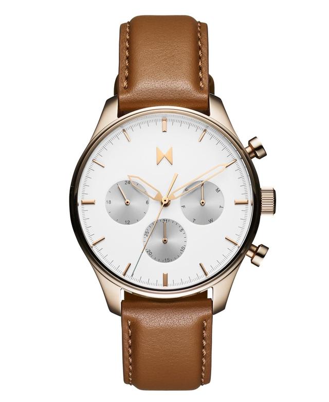 MVMT Mens Airhawk Multifunction Tan Leather Strap Watch Product Image