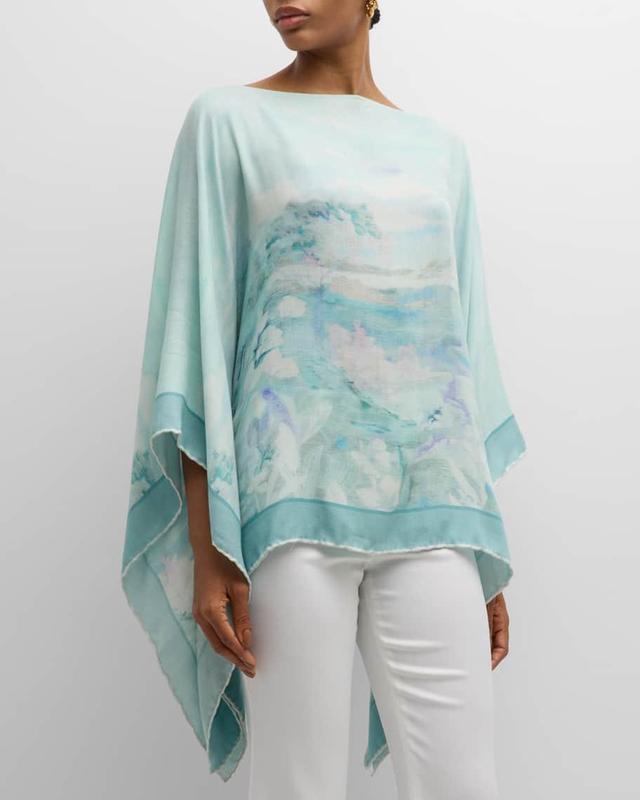 Eden Cashmere-Blend Printed Poncho Product Image