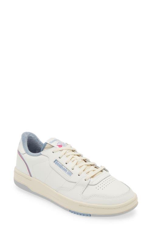 Reebok Women's White & Blue Phase Court Sneakers in White/Blue - Product Image