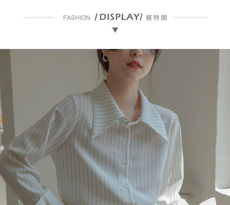 Long-Sleeve Striped Shirt Product Image